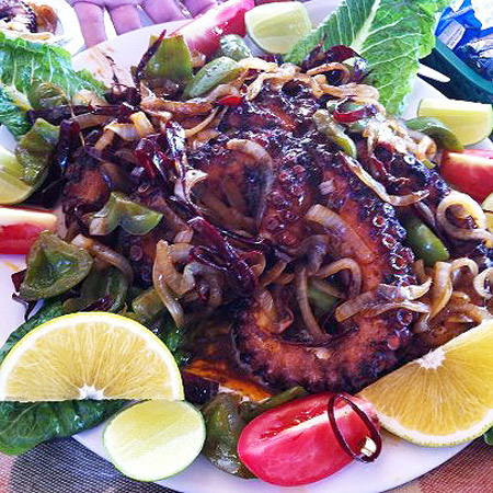 Whole grilled octopus from Mariscos El Torito in Cabo San Lucas - Dining in Los Cabos