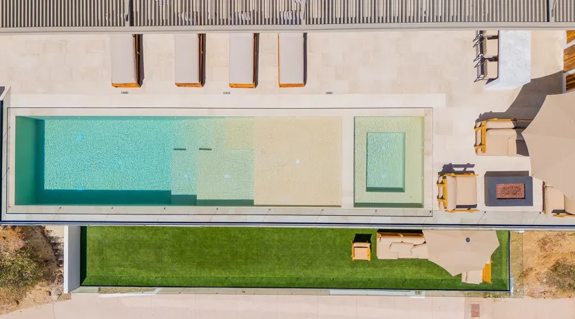 Villa Calimigos Pool Arial View