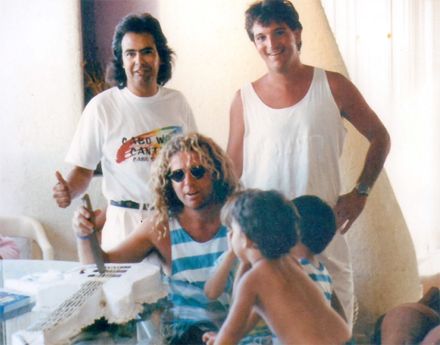 Sammy Hagar, Jorge Viana and Marco Monroy - co-owners in 1988 before there was a Cabo Babo or Birthday Bash. at Cabo Wabo Cantina	