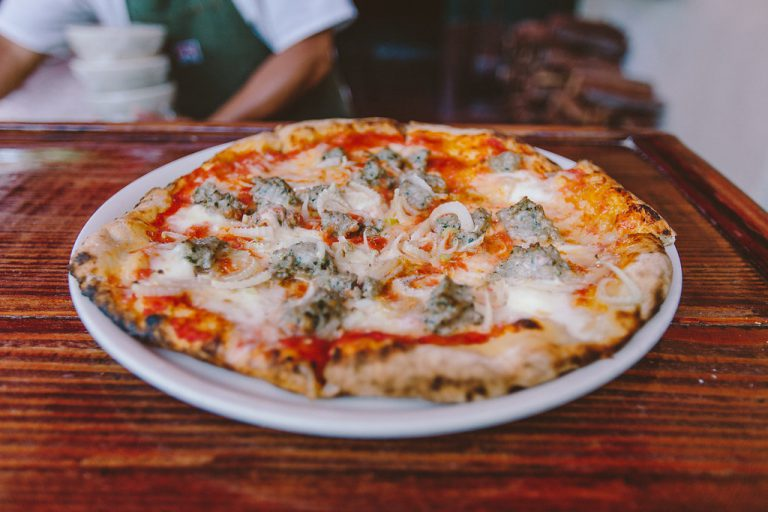 wood fired pizza at Floras Field Kitchen in Los Cabos Mexico	