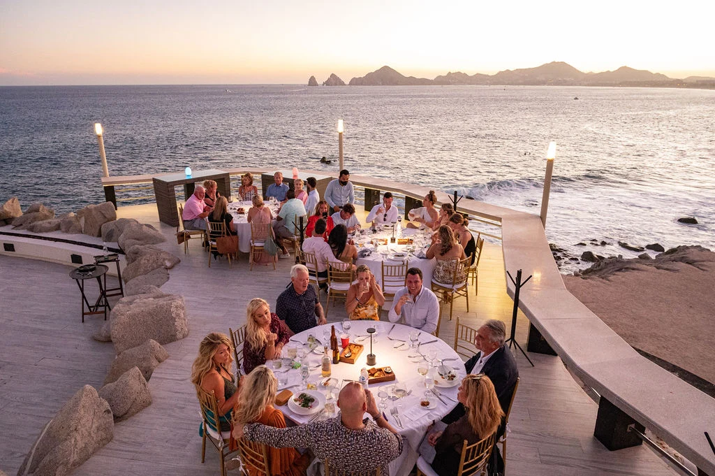Gourmet ocean view dining in Cabo San Lucas at Sunset Monalisa	