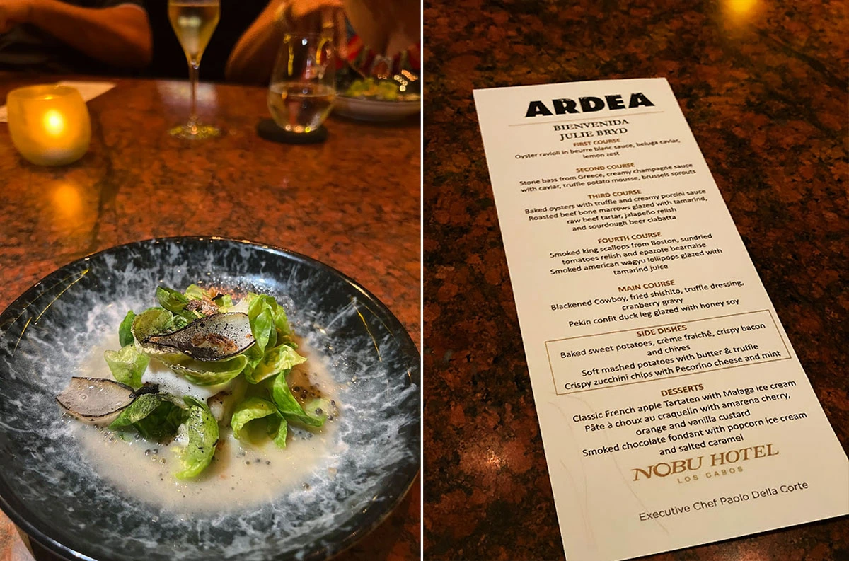 Ardea Steakhouse fine dining restaurant at Nobu Los Cabos in Cabo San Lucas Mexico	