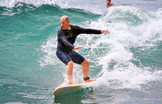 Learning to surf at Costa Azul in Los Cabos, Mexico	