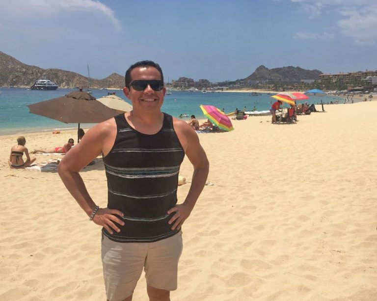 View of Medano Beach in Cabo San Lucas Mexico	