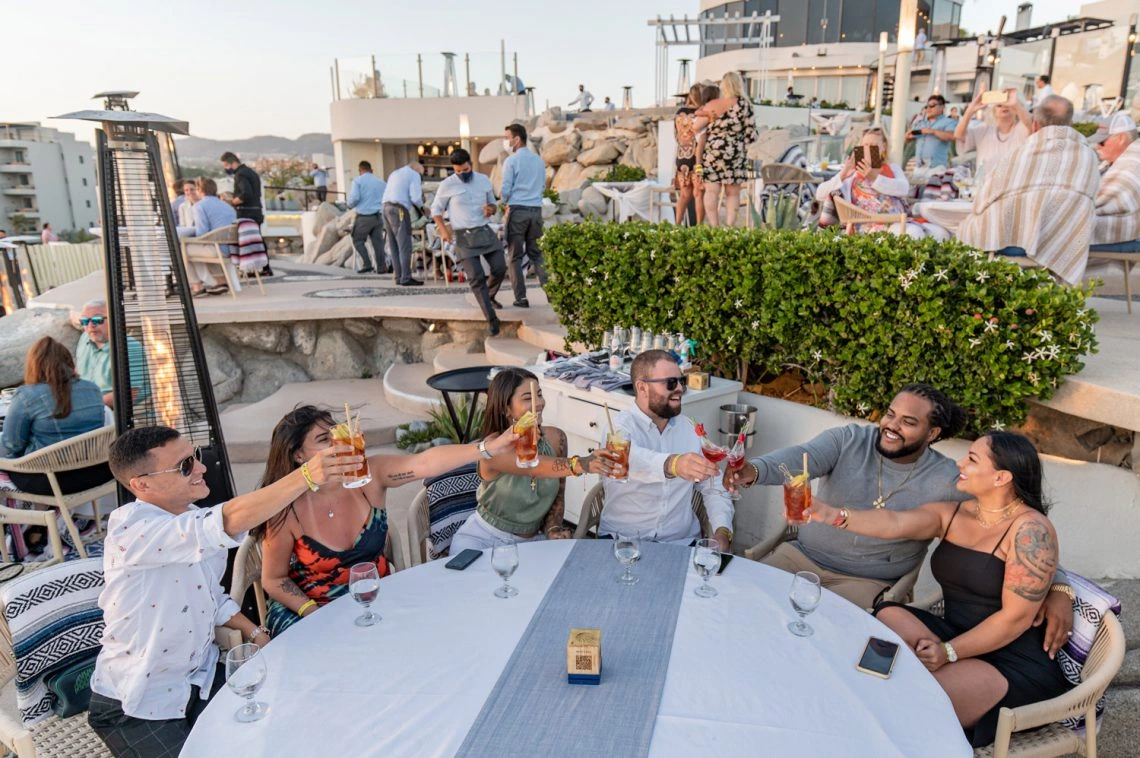 Celebrations at Sunset Monalisa fine dining restaurant in Cabo San Lucas	