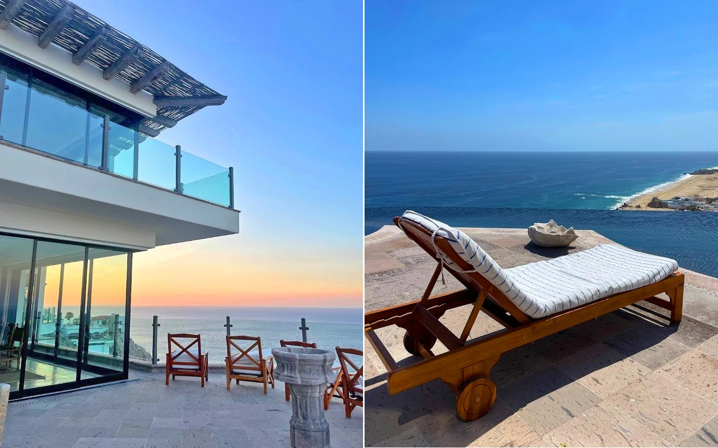 Panoramic ocean view setting at Luxury vacation rental Villa Turquesa in Cabo San Lucas Mexico	