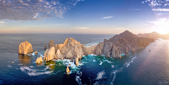 Aerial view of Lands End in in Cabo San Lucas Mexico	