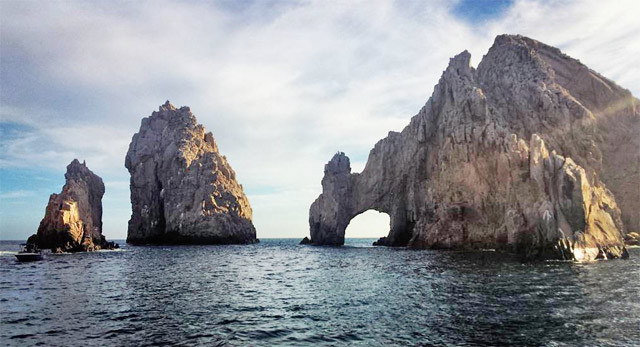 View of El Arco from the Rissalena Catamaran sunset cruise	