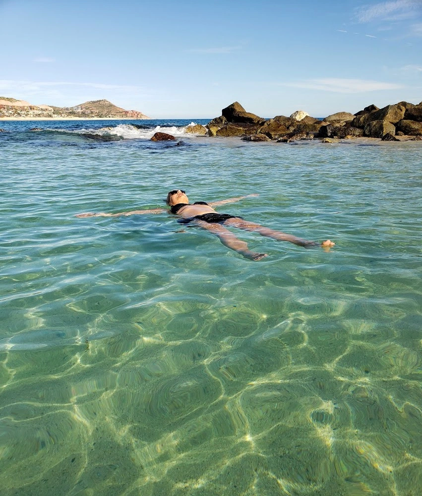 Floating on the water in in Cabo San Lucas Mexico	