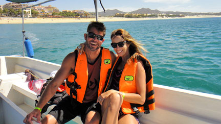 Water taxi to Lovers Beach in Cabo San Lucas Mexico	