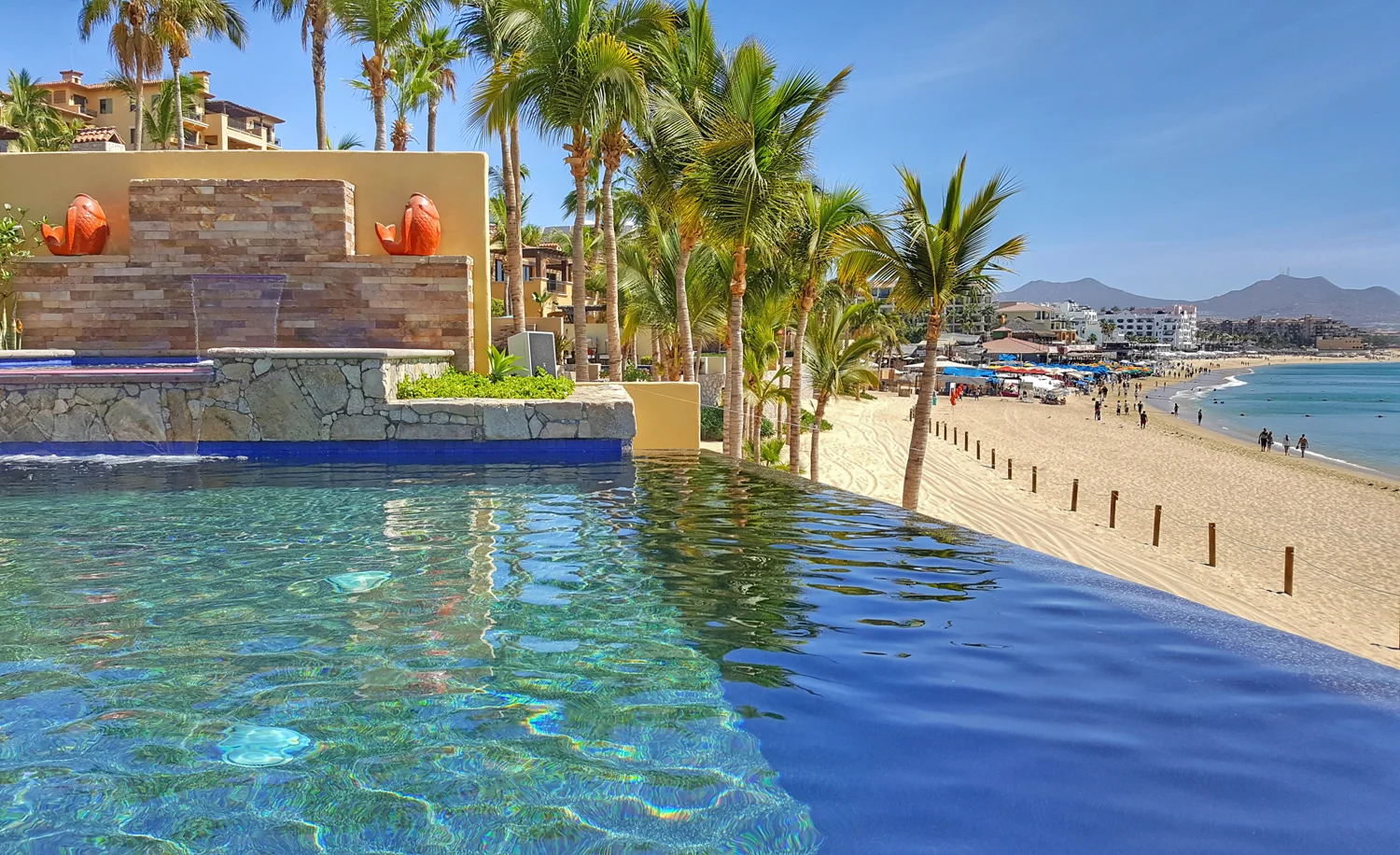Beachfront luxury vacation rental on Medano Beach in Cabo San Lucas Mexico	