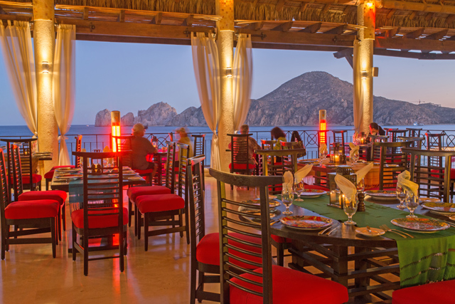 Dining in the evening at 12 Tribes at Casa Dorada Los Cabos, Resort & Spa	