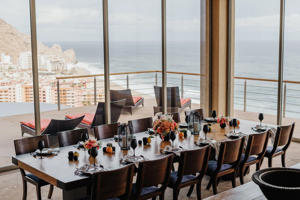 Dinner party and special event decor and catering in private villa rentals in Cabo San Lucas, Mexico	
