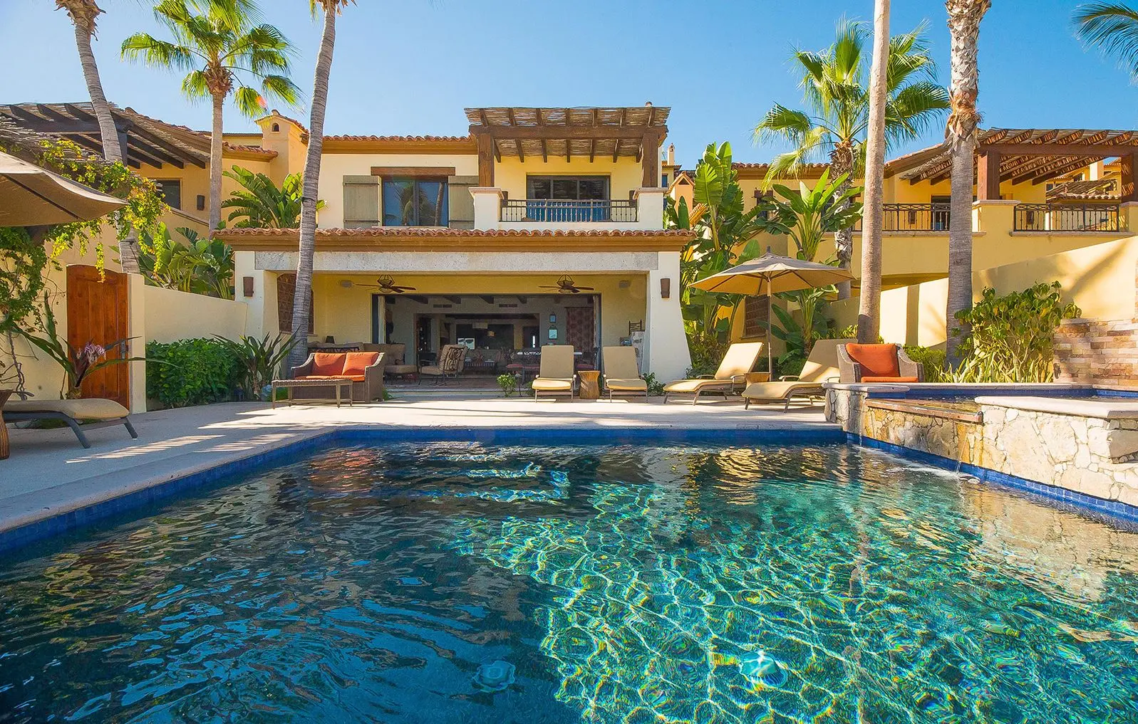 Beachfront vacation villa rental Hacienda 11 on Medano Beach Cabo San Lucas Mexico	