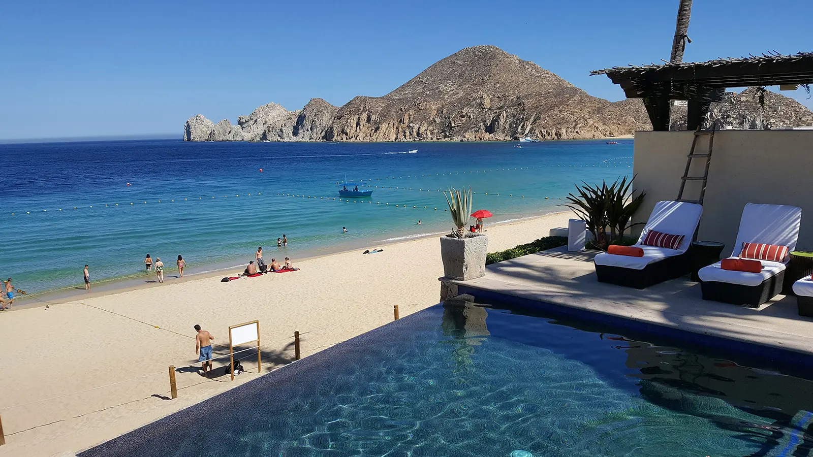 Beachfront vacation villa rental Hacienda 11 on Medano Beach Cabo San Lucas Mexico	