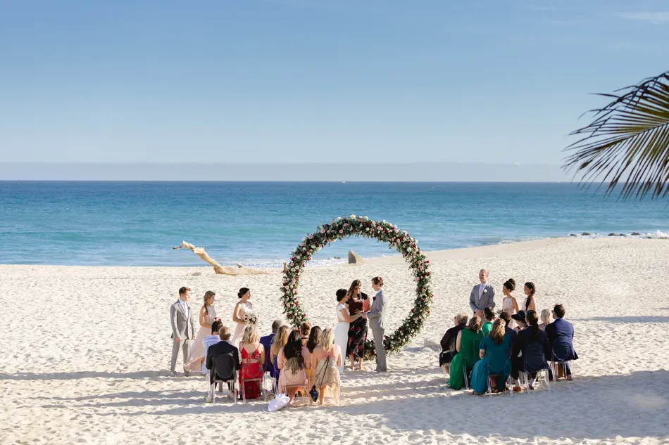Luxury Destination Wedding on the Beach in Los Cabos Mexico at private Vacation Rental Villa las Rocas	