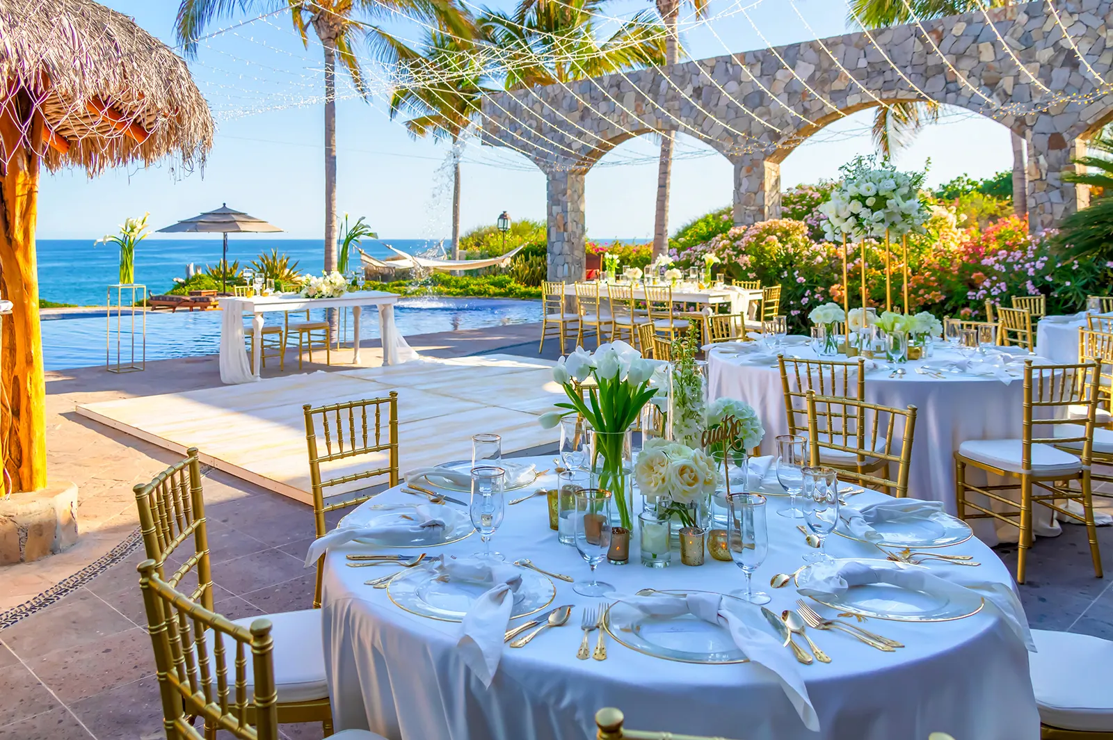 Luxury destination wedding in private vacation rental in Los Cabos Mexico	
