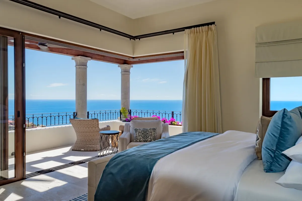 Cabo San Lucas luxury vacation rental Casa Stella bedroom with private terrace